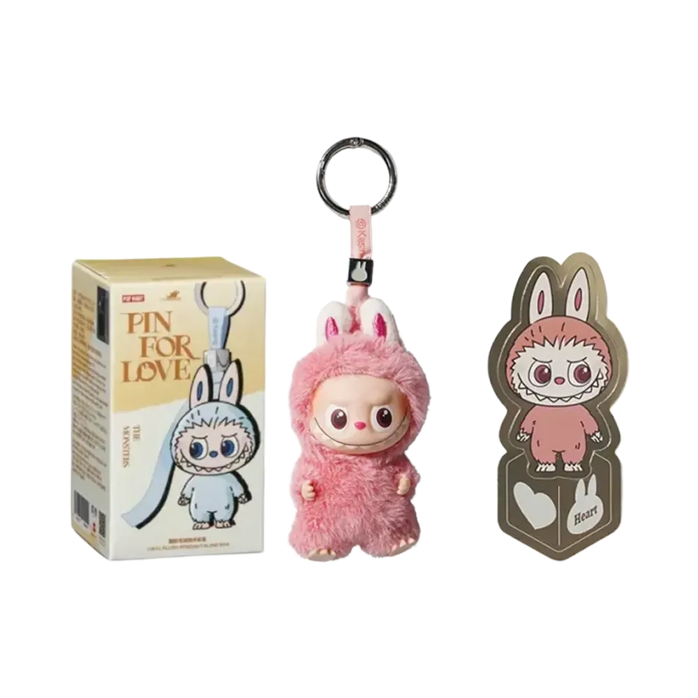 POP MART THE MONSTERS (LABUBU) Pin for Love Series-Vinyl Plush Pendant (A-M) Heart (Secret)
