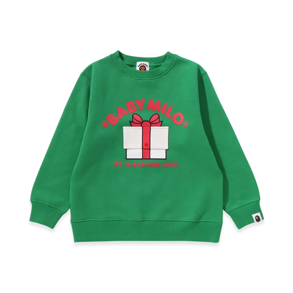 A BATHING APE Baby Milo & Lisa Present Box Crewneck Sweatshirt Kid's "Green"