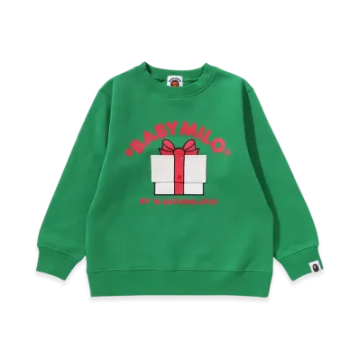 A BATHING APE Baby Milo & Lisa Present Box Crewneck Sweatshirt Kid's "Green"