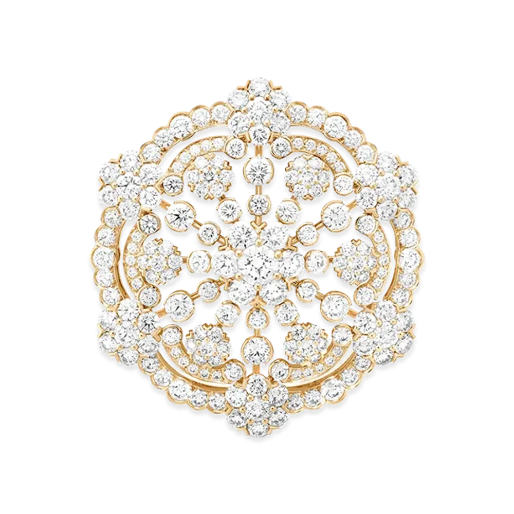 Van Cleef & Arpels Snowflake clip pendant "18K Yellow gold/Diamond"