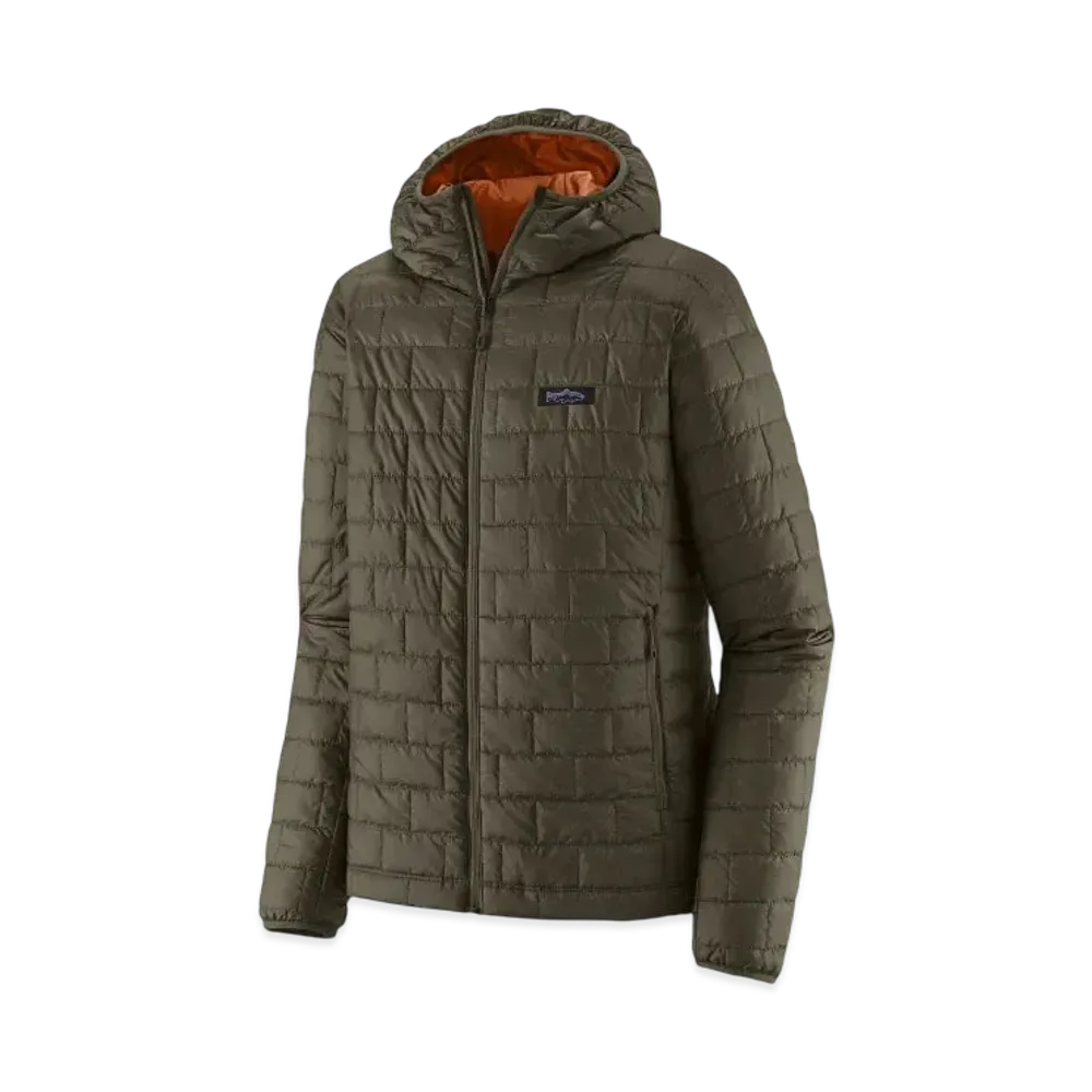 Patagonia Men's Nano Puff Fitzroy Trout Hoodie "Needle Green"