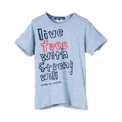 COMME des GARCONS live free with strong will T-Shirts "Gray"