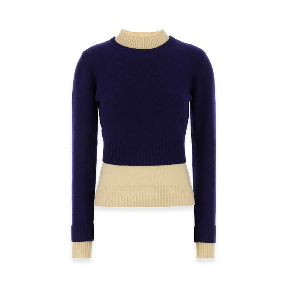 Jil Sander Women's Wool Blend Sweater "Navy Blue"