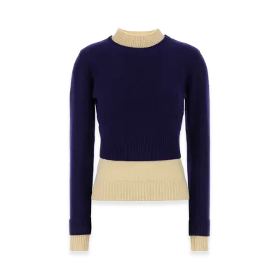 Jil Sander Women's Wool Blend Sweater "Navy Blue"