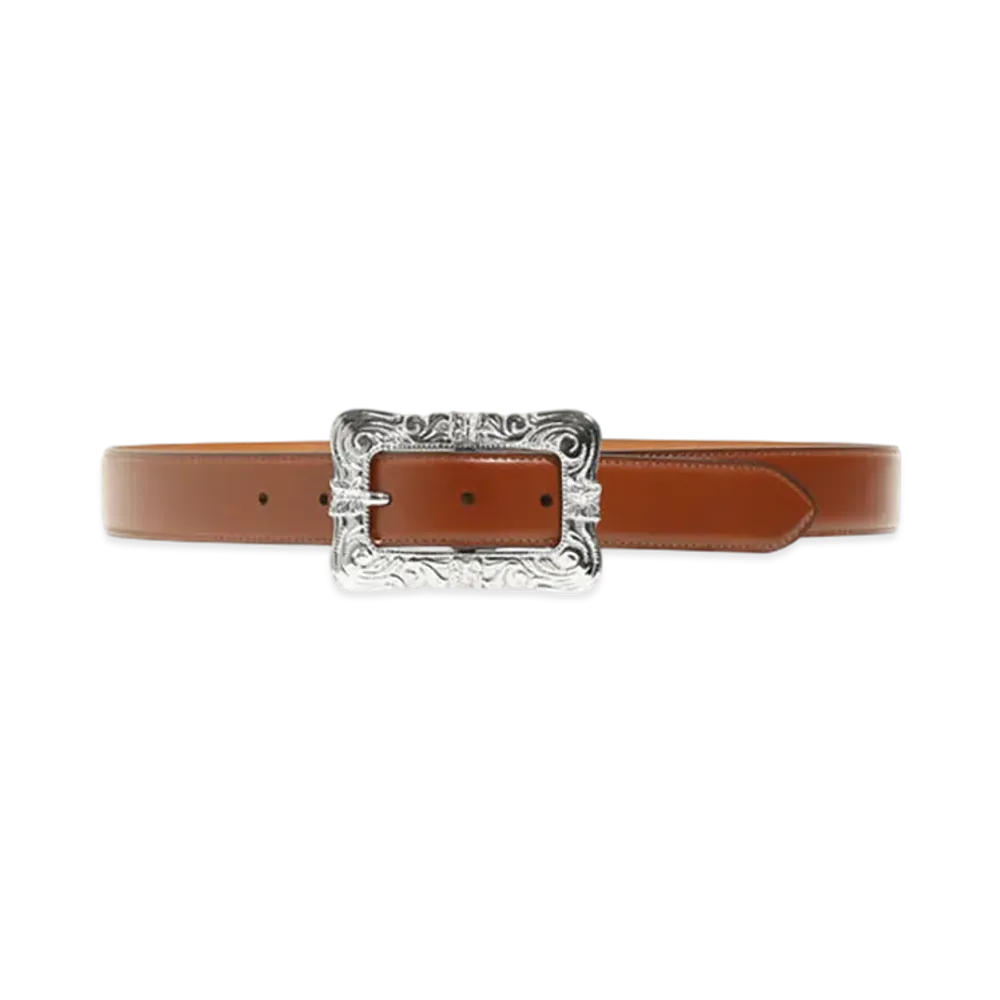 NEEDLES Papillon Square Buckle Belt - Steer "Brown"