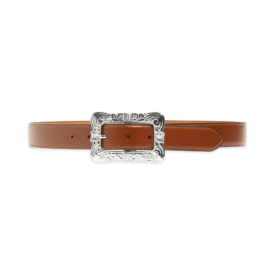 NEEDLES Papillon Square Buckle Belt - Steer "Brown"