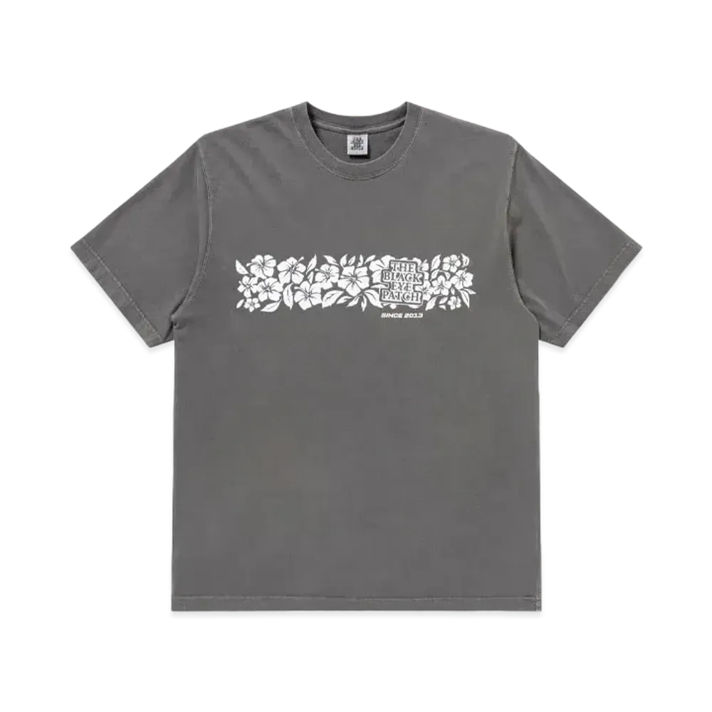 Black Eye Patch Hibiscus Tee "Charcoal"