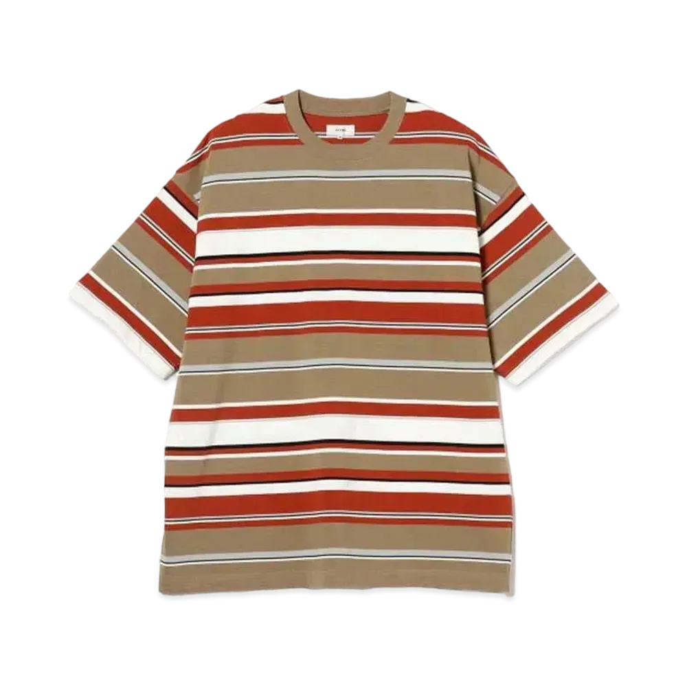 BEAMS Multi-border T-shirt "Camel"