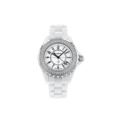CHANEL J12 Ceramic 33mm Diamond Bezel "White"