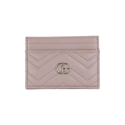 GUCCI Women's Leather Card Holder "Pink"