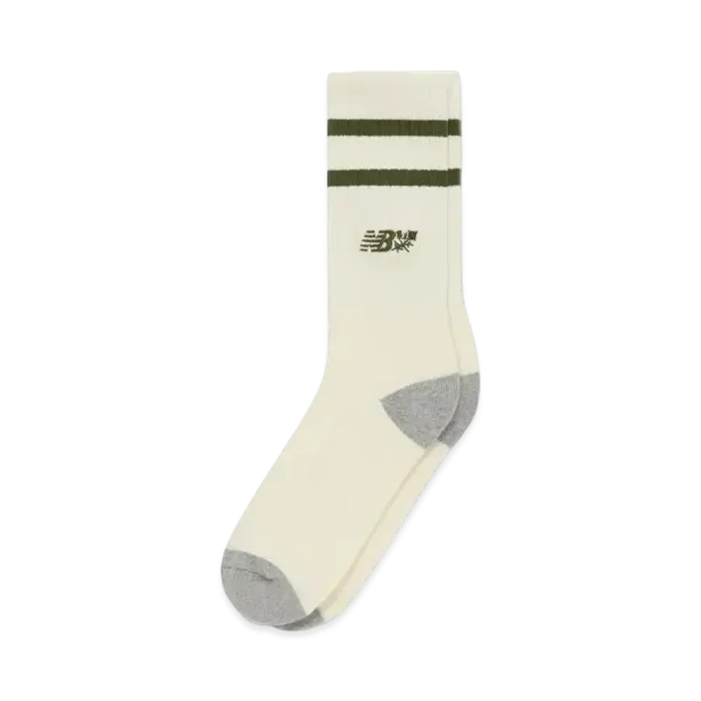 Aime Leon Dore x New Balance 997 Striped Crew Sock "Cream/Green/Grey"