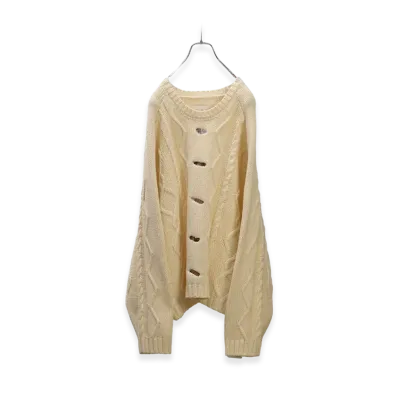 ANCELLM Embroidery Cable Stitch Knit "Off White"