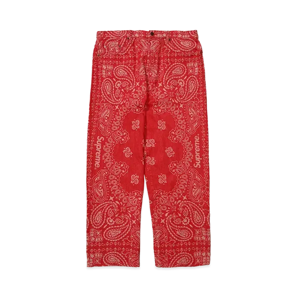 Supreme Bandana Jacquard Baggy Jean "Red"