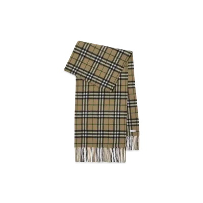 Burberry Wide Check Cashmere Scarf "Linden"