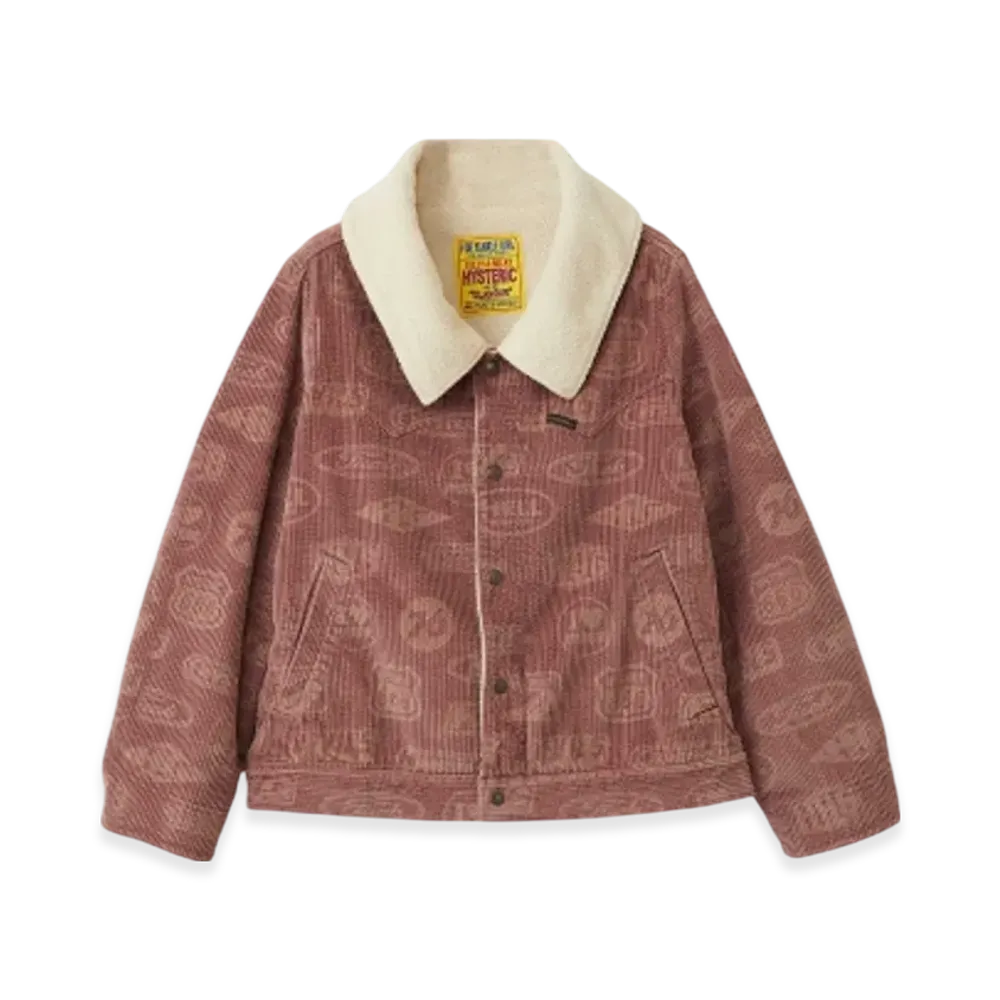 HYSTERIC GLAMOUR Motor City Fever Pattern Fleece Lined Jacket "Pink"
