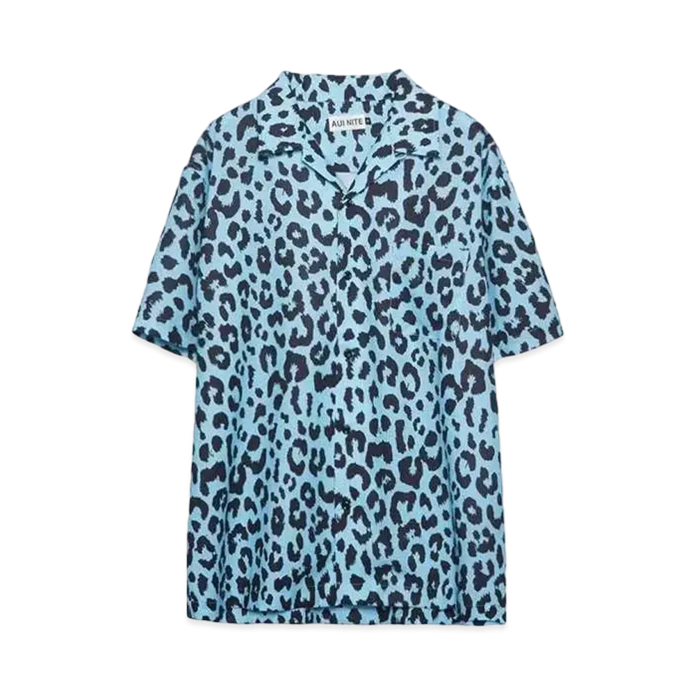 AUI NITE Leopard S/S shirt "BLUE"