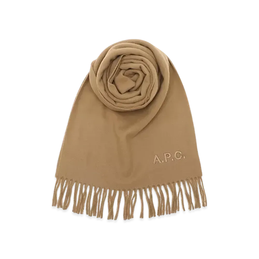 A.P.C. Echarpe Ambroise Brodee "Camel"