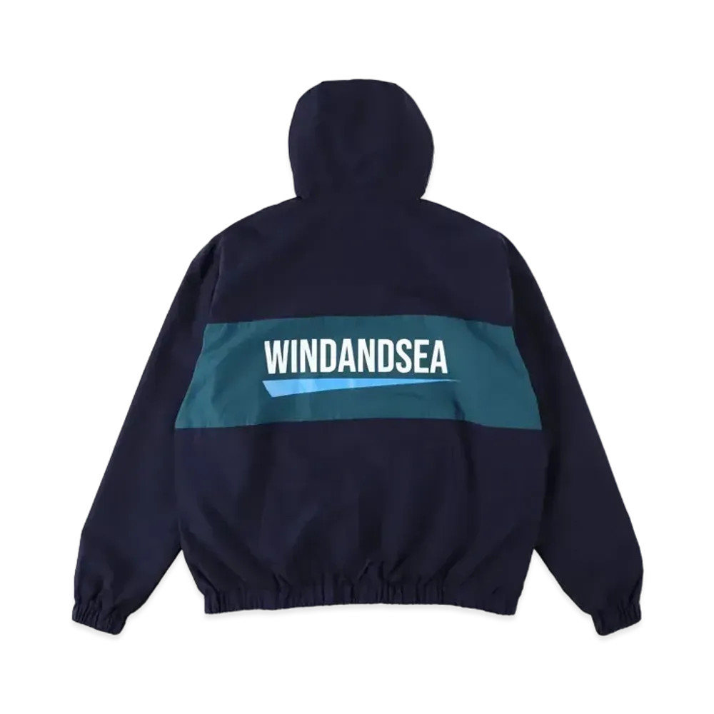 WIND AND SEA Recycled Fishing Net Nylon Zip Jacket "Navy"