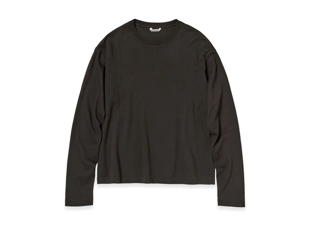 AURALEE Brushed Organic Cotton Jersey L/S Tee 