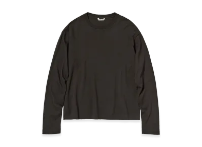 AURALEE Brushed Organic Cotton Jersey L/S Tee "Ink Black"