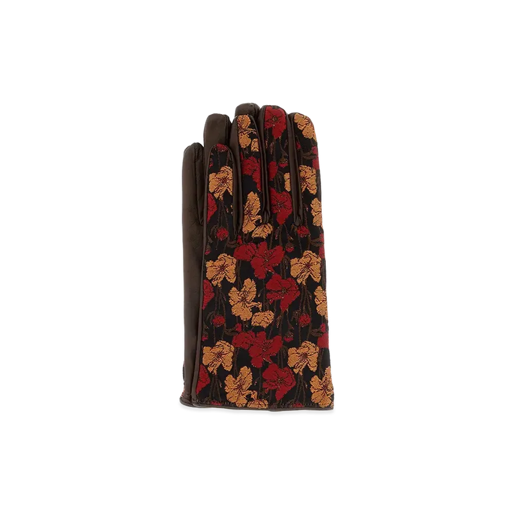 DRIES VAN NOTEN Cotton And Leather Gloves "Multicolor"