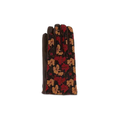 DRIES VAN NOTEN Cotton And Leather Gloves "Multicolor"