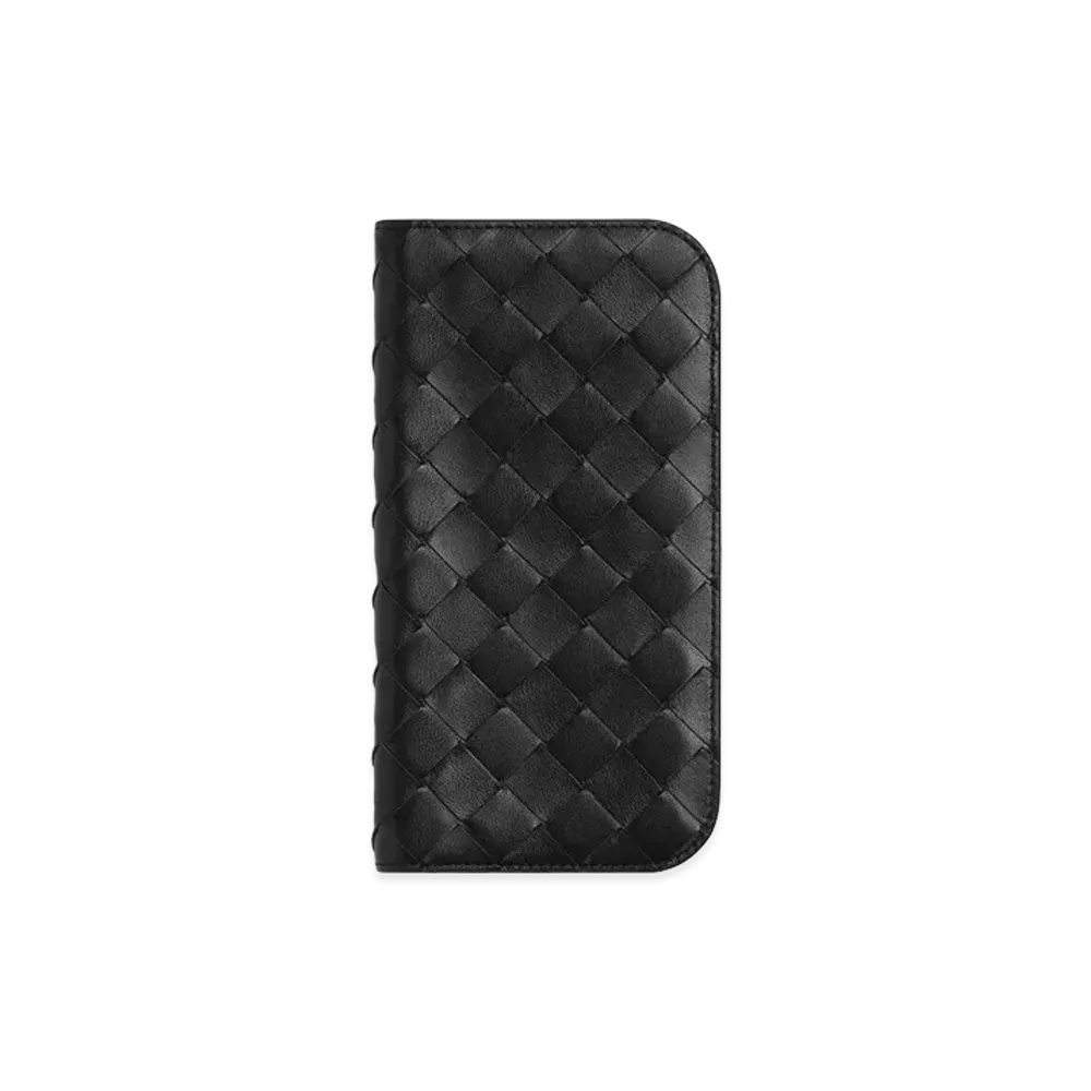 Bottega Veneta Intrecciato iPhone 16 Pro Max Folio Case "Black"
