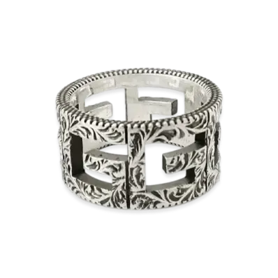 GUCCI Silver Ring With Square G