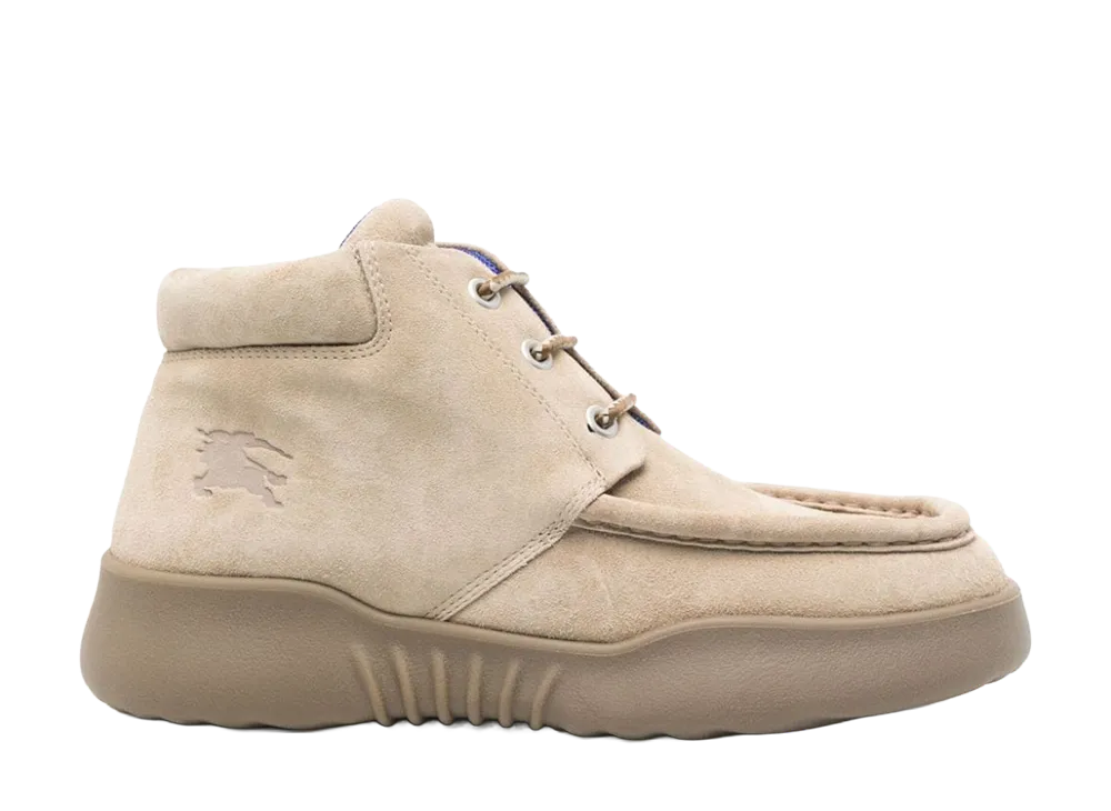 Burberry Suede Log Ankle Boots "Green"