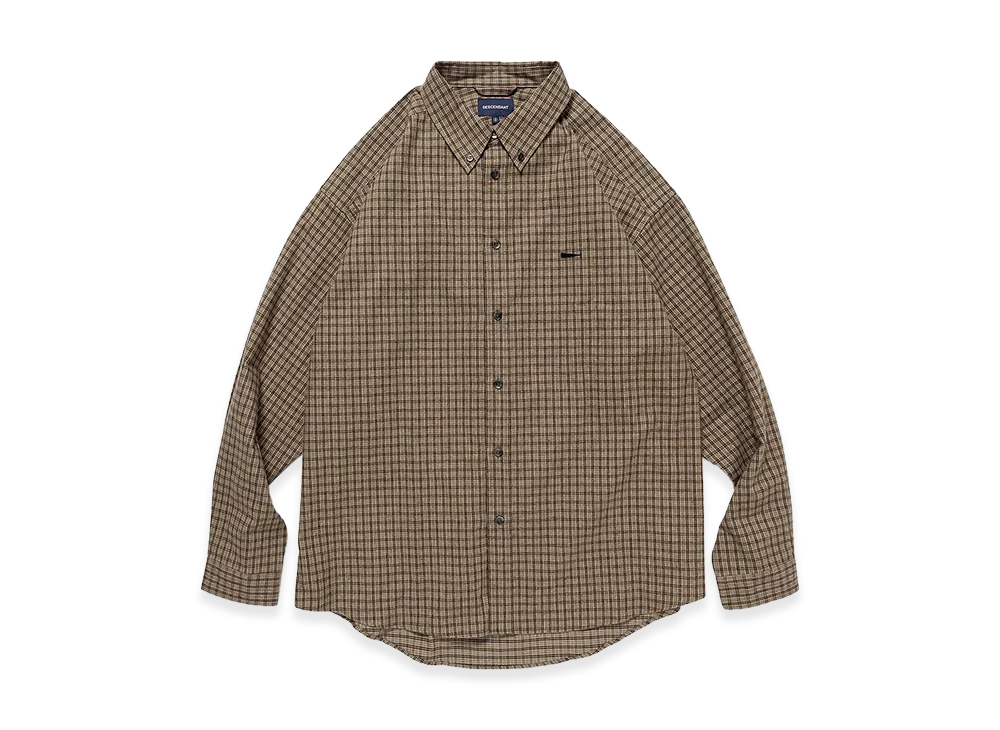 DESCENDANT Kennedy's Plaid LS Shirt "Beige"