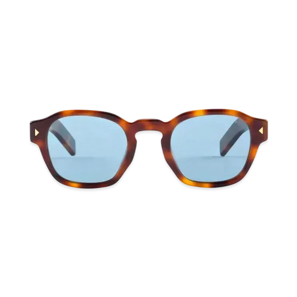 PRADA Sunglasses with the Iconic Metal Plaque "Turquoise Blue"