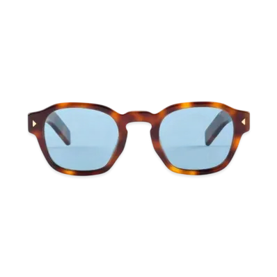 PRADA Sunglasses with the Iconic Metal Plaque "Turquoise Blue"