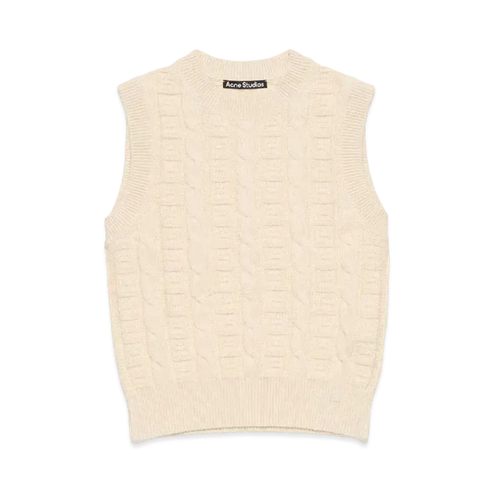 Acne Studios Cable Wool Sleeveless Jumper "Oatmeal Melange"