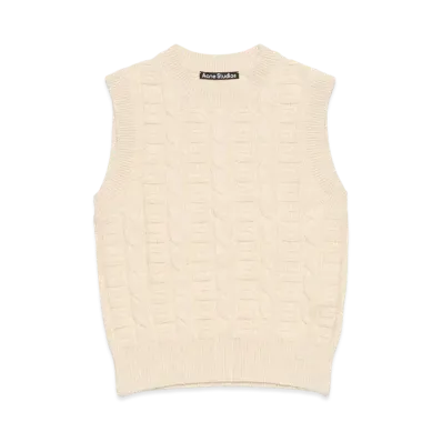 Acne Studios Cable Wool Sleeveless Jumper "Oatmeal Melange"