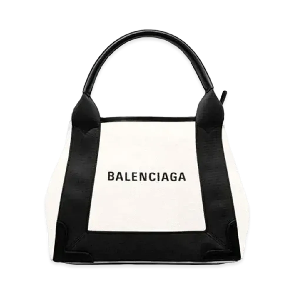 BALENCIAGA Women's Navy Cabas XS "Black/Silver"