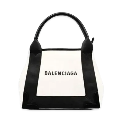 BALENCIAGA Women's Navy Cabas XS "Black/Silver"