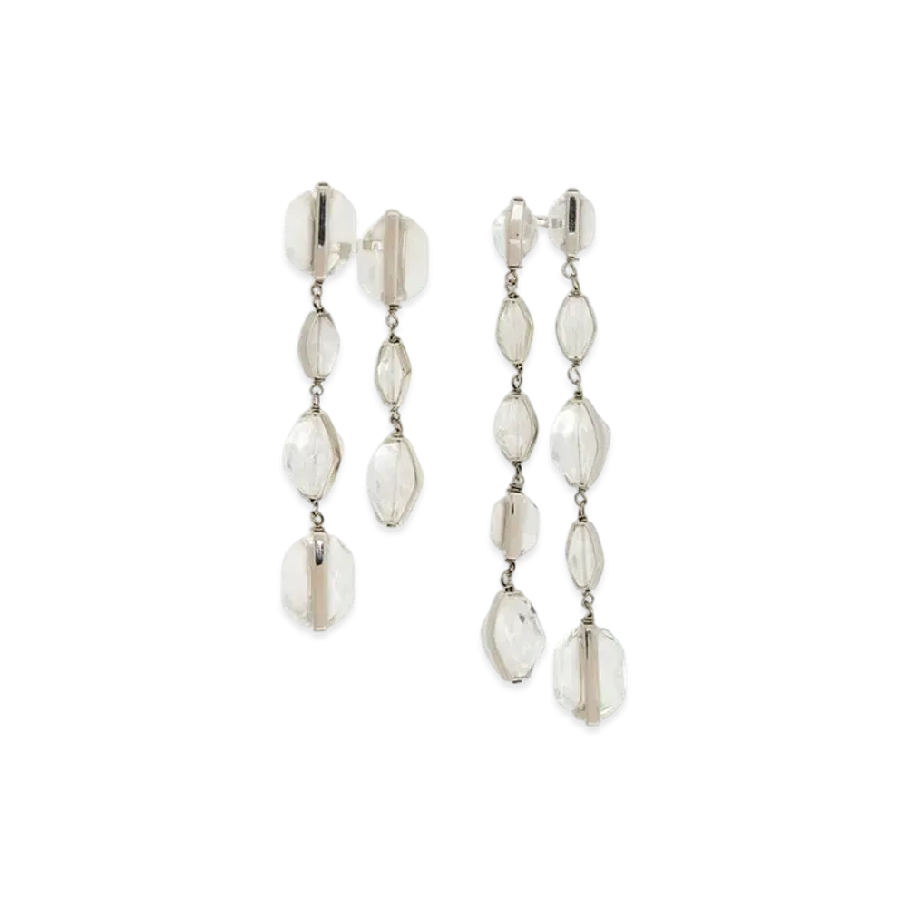 Jil Sander Earrings "Silver Crystal"