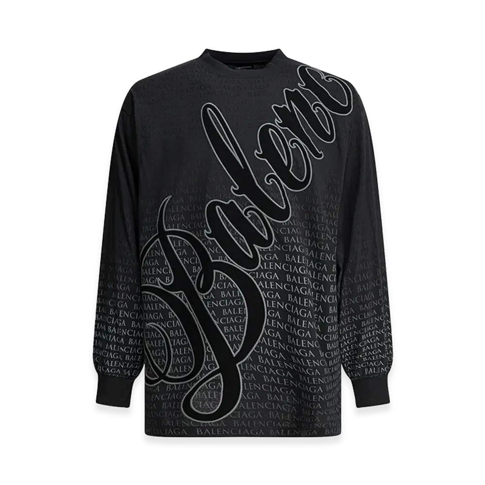BALENCIAGA Crew-Neck T-Shirt With Print "Black"