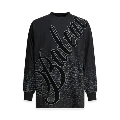 BALENCIAGA Crew-Neck T-Shirt With Print "Black"