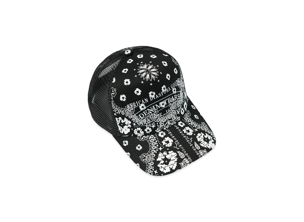 DENIM TEARS Cotton Wreath Paisley ADG Stamp Cap "Black"