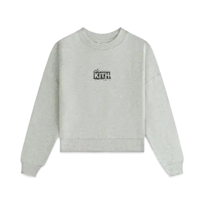 Kith Kids x Batman Bats Nelson Crewneck "Light Heather Grey"