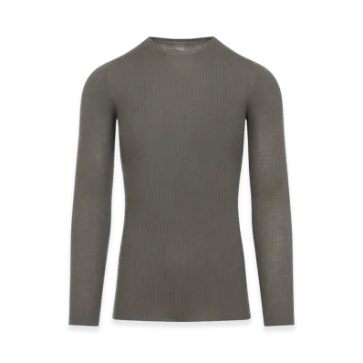 Rick Owens Ribbed Round Neck Pullover "Beige"
