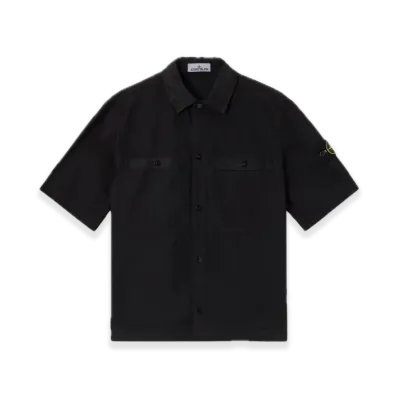 Stone Island 1200029 Brushed Organic Cotton Canvas 'OLD' Effect "Black"