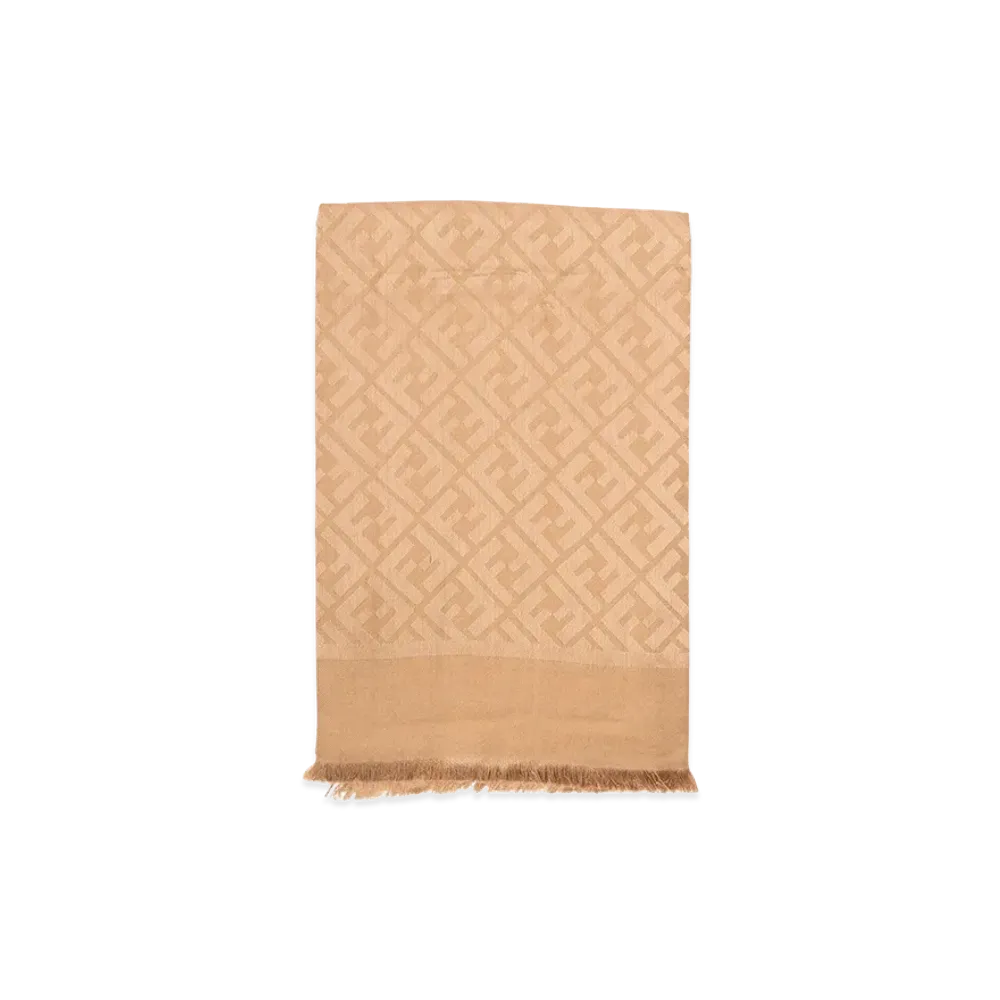 FENDI Women's Silk And Wool Shawl "Beige"
