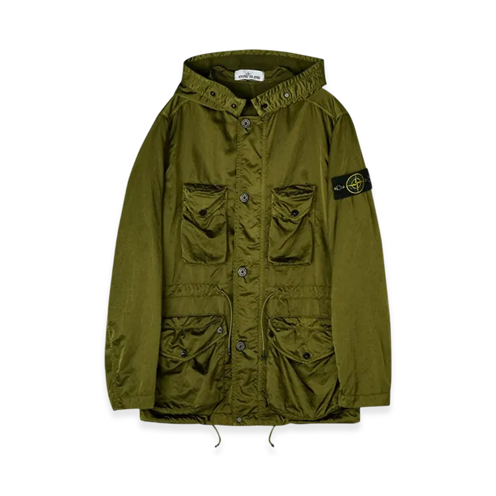 Stone Island 44430 Nylon Raso-TC Hooded Field Jacket - 21SS "Olive Green"