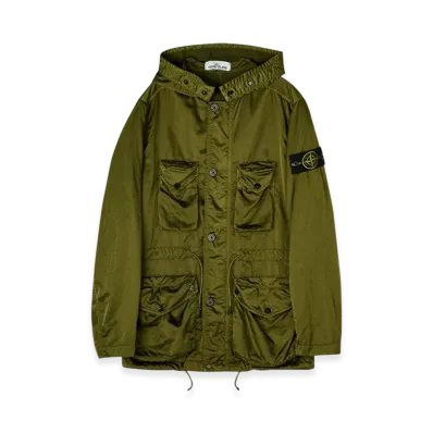 Stone Island 44430 Nylon Raso-TC Hooded Field Jacket - 21SS "Olive Green"