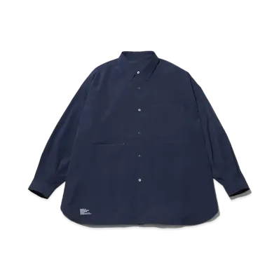 FreshService Stretch Matte Taffeta Regular Collar Shirt "Navy"