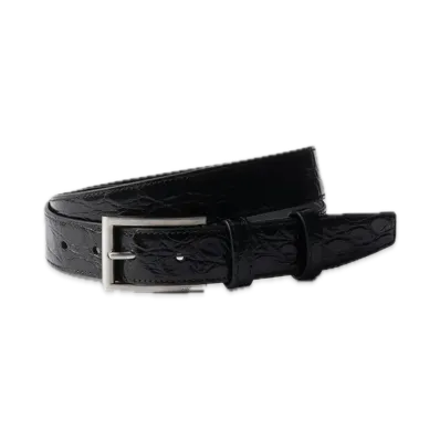 PRADA Crocodile Leather Belt "Black"