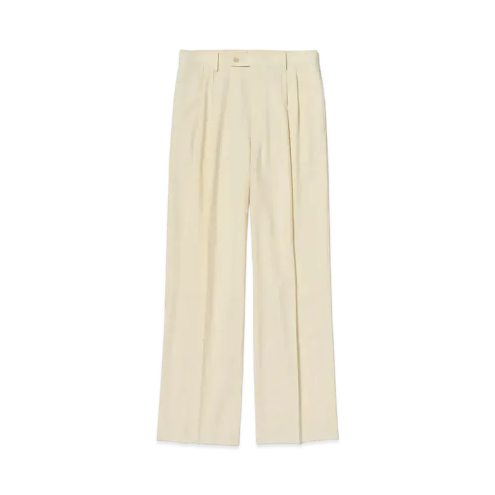 AURALEE Super Fine Tropical Wool Two-Tuck Slacks "Ivory"