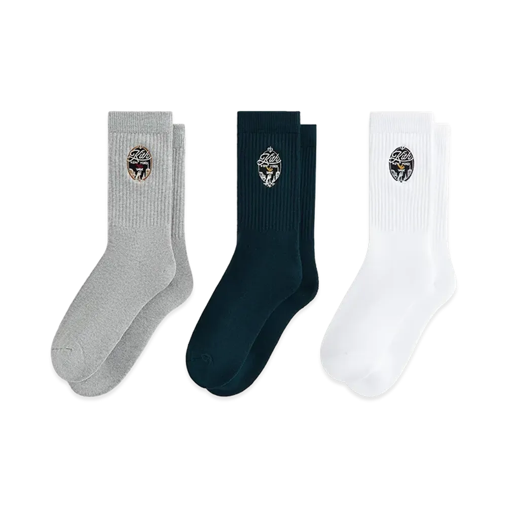 Kith 3-Pack City View Cotton Crew Socks "Multi"